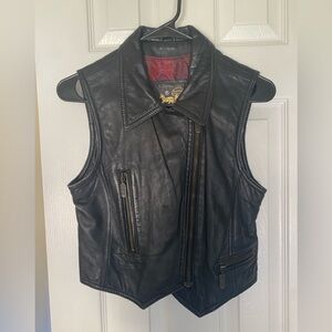 Genuine Parisan leather vest S-M